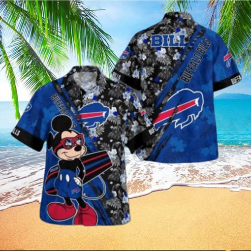 Buffalo Bills Mickey Mouse Floral Short Sleeve Hawaii Shirt