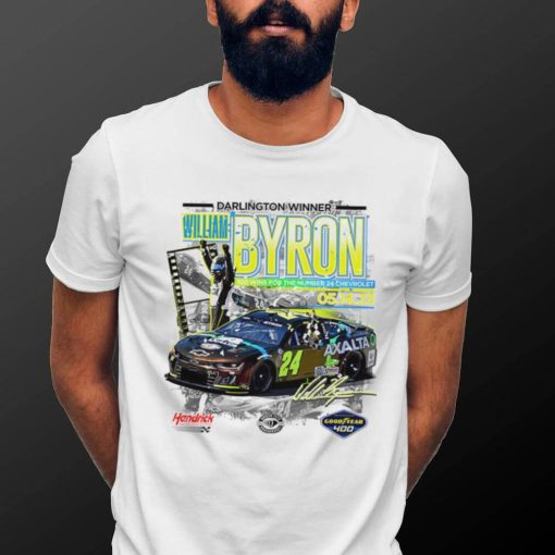 William Byron Checkered Flag Sports 2023 Goodyear 400 Race Winner signature shirt