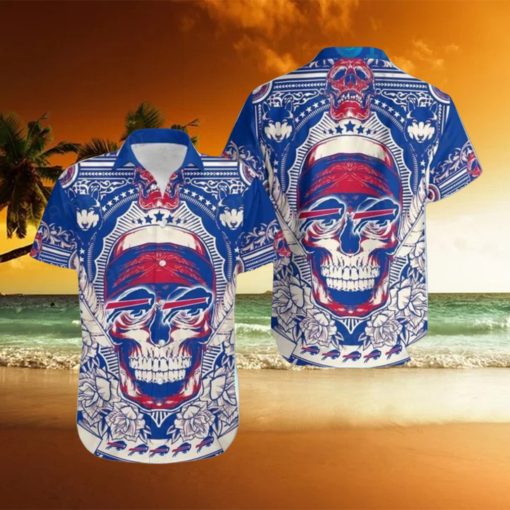 Buffalo Bills Hawaiian Shirt Pharaoh Skull Wolf Flower Buffalo Bills Gift