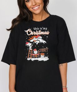 peanuts Snoopy And Charlie Brown Wall Paint Denver Broncos This Is My Christmas Shirt