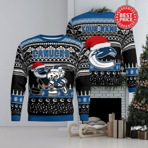 Personalized Vancouver Canucks Snoopy NHL Ugly Christmas Sweater