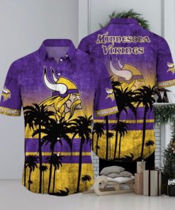 Minnesota Vikings Logo Coconut Tropical Hawaiian Shirt Beach Gift For Fans