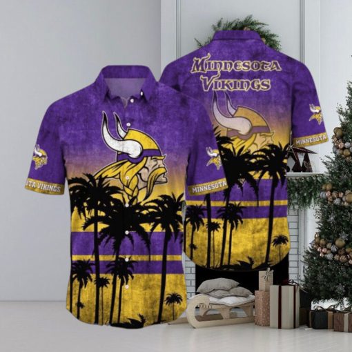 Minnesota Vikings Logo Coconut Tropical Hawaiian Shirt Beach Gift For Fans