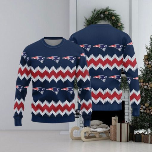 New England Patriots Logo Knitted Pattern Ugly Christmas Sweater