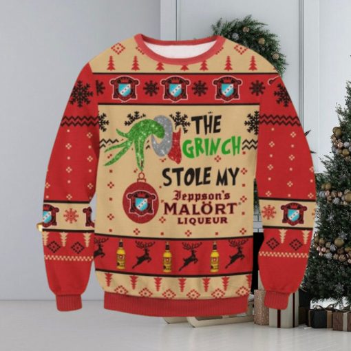 Grinch Stole Malort Christmas Ugly Sweater Gift For Men And Women