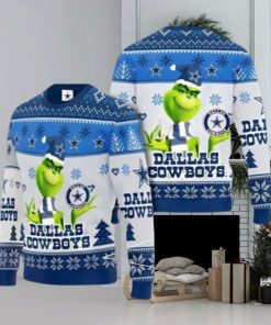 Grinch Dallas Cowboys Ugly Christmas Sweater Xmas 3D Printed Christmas Sweater Gift