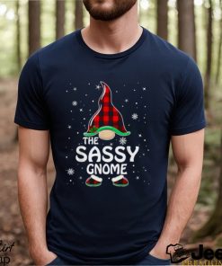 sassy gnome buffalo plaid matching family christmas pajama t shirt