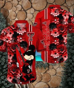 Texas Tech Red Raiders Hawaiian Shirt Mickey Love Surfing Trending Summer Gift