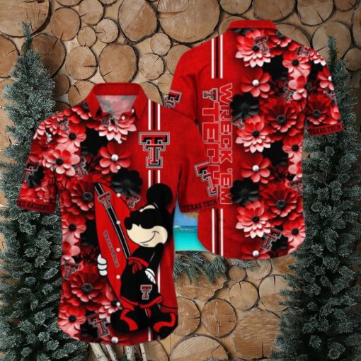 Texas Tech Red Raiders Hawaiian Shirt Mickey Love Surfing Trending Summer Gift