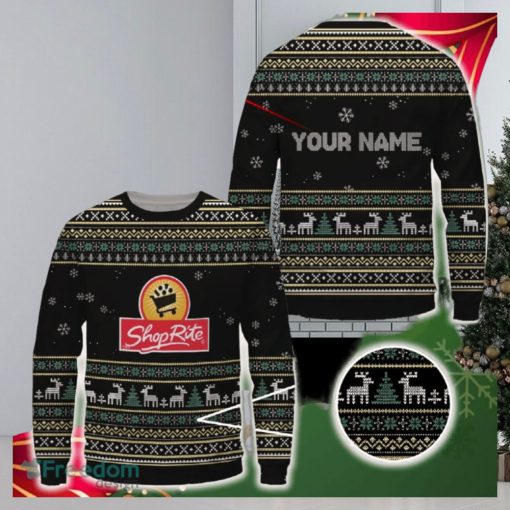 shoprite Logo Brands Knitted Christmas Sweater Gift For Fans Custom Name