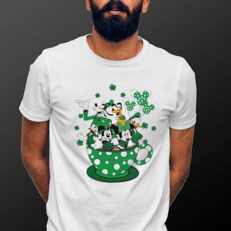st patricks day mickey and friends coffee cup shirt shirt