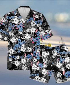 stitch black blue Hawaiian Shirt