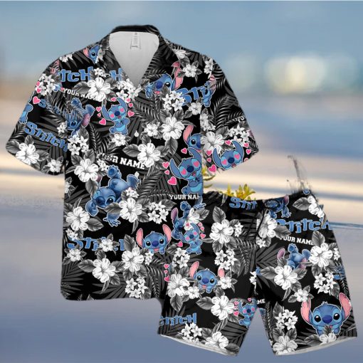 stitch black blue Hawaiian Shirt