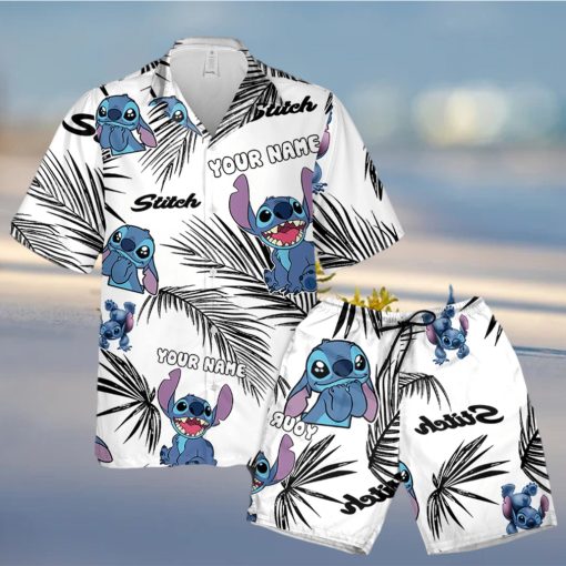 stitch white blue Hawaiian Shirt