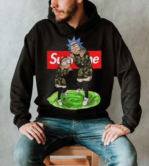 supreme rick morty real hoodie