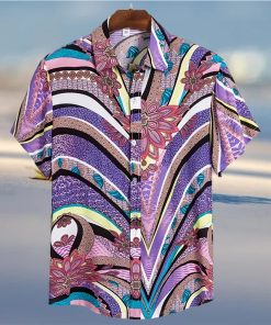 surfing purple amazing design unisex hawaiian shirt