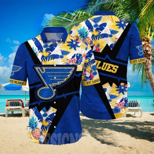 t Louis Blues NHL Flower Classic Full Printing Hawaiian Shirt