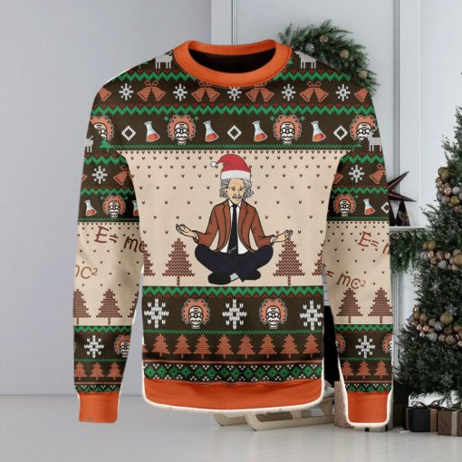 Einstein Doing Yoga Ugly Christmas Sweater Xmas Gift Men And Women Christmas Sweater