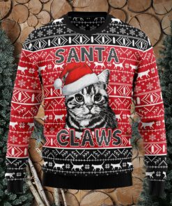 Santa Claws Cat Ugly Christmas Sweater Thankgiving Gift Men Women