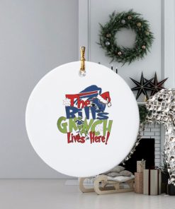 the buffalo bills x grinch lives here christmas ornament Circle