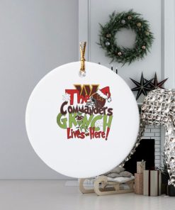 the commanders grinch lives here christmas ornament Circle