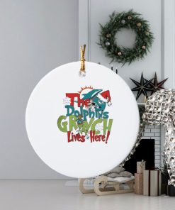 the jets grinch lives here christmas ornament Circle