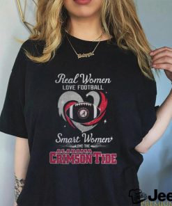 Real Women Love Football Smart Women Love The Alabama Crimson Tide T Shirt