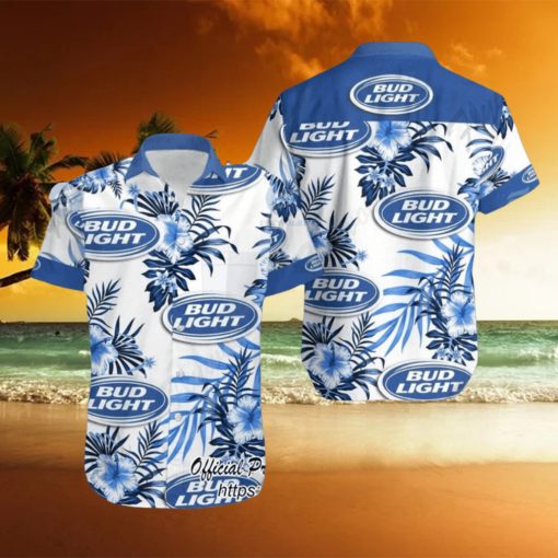 Bud Light Beer Hibiscus Tropical Hawaiian Shirt