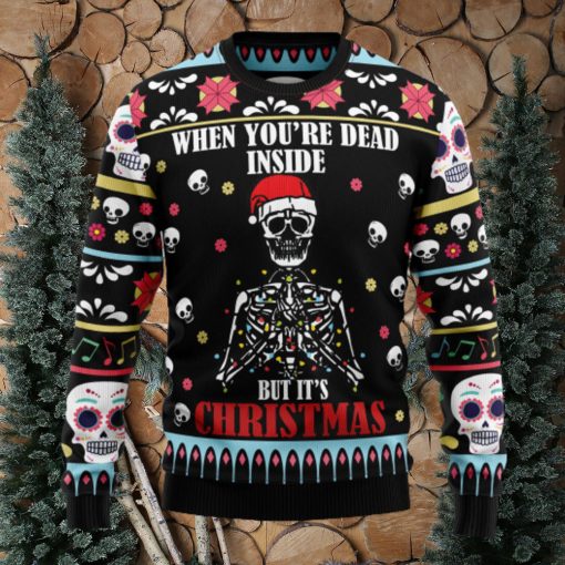 Skull Inside Ugly Christmas Sweater Thankgiving Gift Men Women