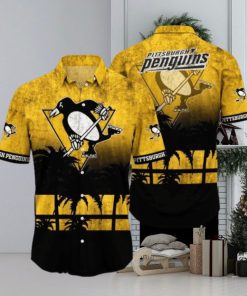 Pittsburgh Penguins NHL Logo Coconut Tropical Hawaiian Shirt Beach Gift For Fans