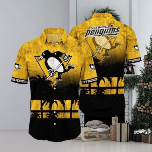 Pittsburgh Penguins NHL Logo Coconut Tropical Hawaiian Shirt Beach Gift For Fans