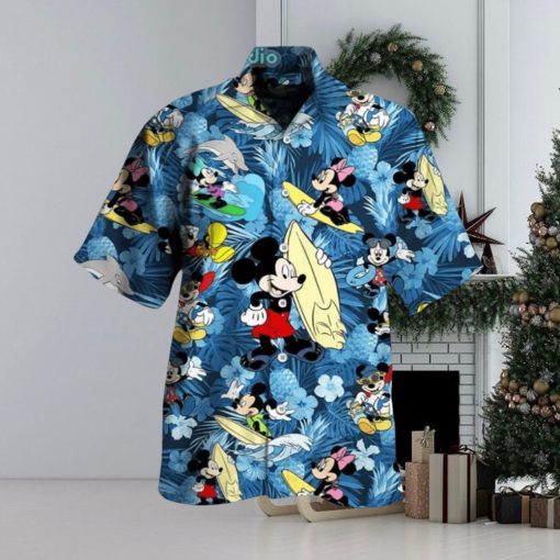 Funny Mickey Mouse Surfing Hawaiian Shirt Summer Holiday Gift