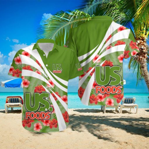 us foods Logo Stylish AOP Hawaiian Shirt Tropical Aloha For Mens