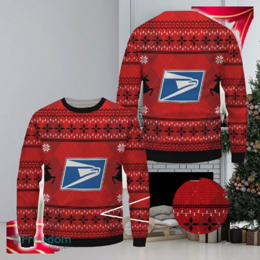 usps Logo Brands Ugly Christmas 3D Sweater Gift Holidays