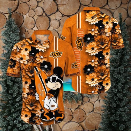 Oklahoma State Cowboys Hawaiian Shirt Mickey Love Surfing Trending Summer Gift