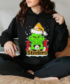 The Grinch Santa love Pittsburgh Steelers shirt