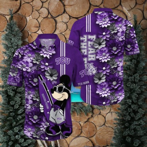 TCU Horned Frogs Hawaiian Shirt Mickey Love Surfing Trending Summer Gift