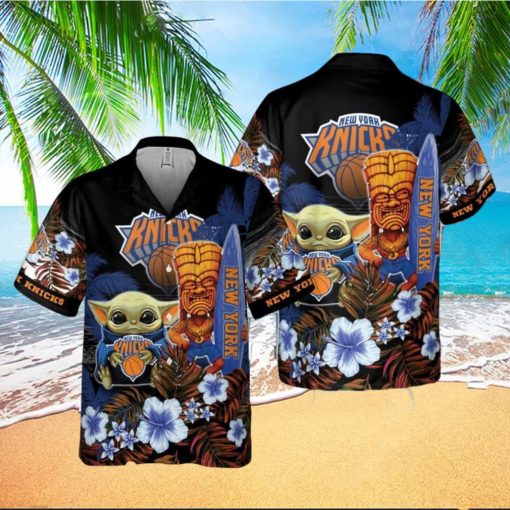 New York Knicks Baby Yoda National Basketball Hawaiian Shirt Association