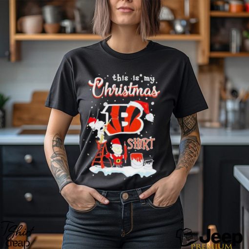 Snoopy and Charlie Brown NFL Cincinnati Bengals This Is My Christmas T Shirt