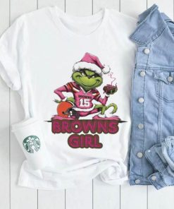 Official Santa Hat Grinch Brown Girl Merry Christmas 2023 Shirt