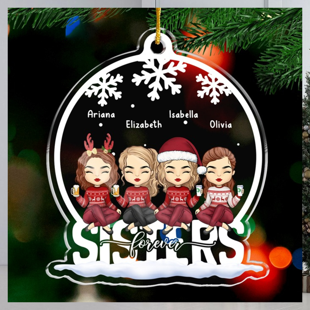 Besties Forever Personalized Christmas Ornament Gifts