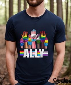 LGBTQ Ally For Gay Pride Month Transgender Flag Distressed T Shirt