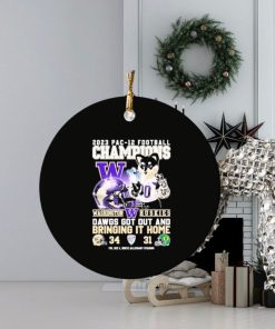 washington huskies 2023 pac 12 football champions dawgs got out and bringing it home ornament Circle