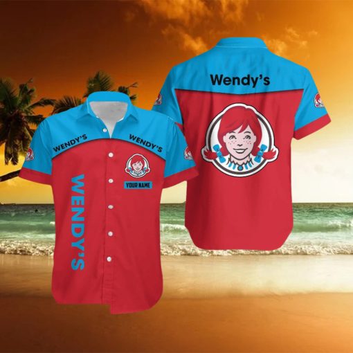 wendy’s Custom Name Unisex Pattern Beach Hawaiian Shirt Gift For Men And Women Vintage Tropical Summer