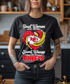 women love baseball smart women love the Kansas City Chiefs heart diamonds shirt