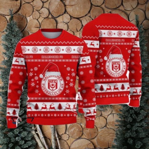 Hallescher FC Surf Bundesliga Logo Team Design Ugly Christmas Sweater For Fans Gift