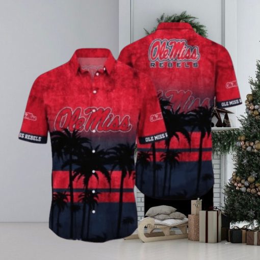 Ole Miss Rebels Logo Coconut Tropical Hawaiian Shirt Beach Gift For Fans