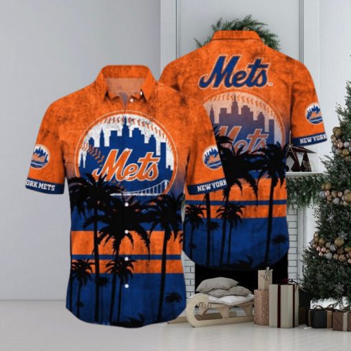 New York Mets MLB Logo Coconut Tropical Hawaiian Shirt Beach Gift For Fans