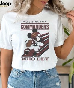 Mickey Mouse Nfl Washington Commanders Football Player Who Dey Slogan Shirt