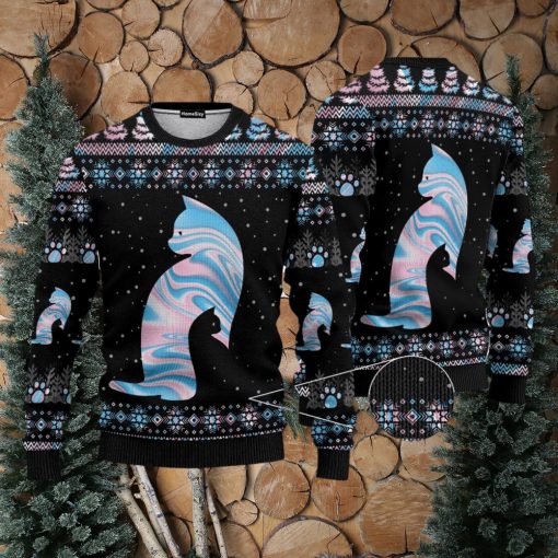 Cat Hologram Ugly Christmas 3D Sweater Gift For Men And Women